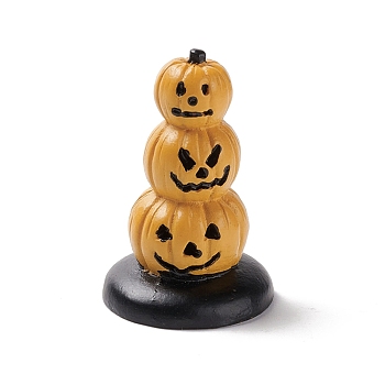 Halloween Theme Mini Resin Home Display Decorations, 3 Stacking Pumpkin Jack-O'-Lanterns, Sandy Brown & Black, 25.5x38mm