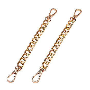 Bag Extender Chains, with Aluminum Curb Link Chains and Alloy Swivel Clasps, Mixed Color, 20~21.8cm