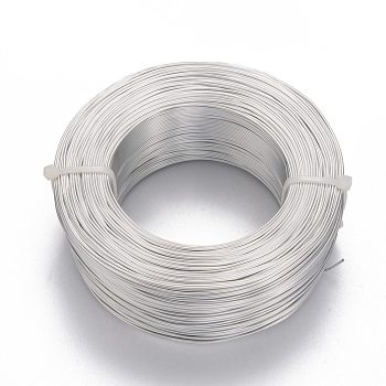 Round Aluminum Wire, Flexible Craft Wire, for Beading Jewelry Doll Craft Making, Silver, 18 Gauge, 1.0mm, 200m/500g(656.1 Feet/500g)