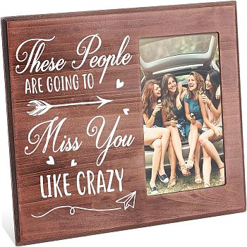 MDF Photo Frames, for Tabletop Display Photo Frame, Rectangle with Word, Arrows Pattern, 195x254x12mm