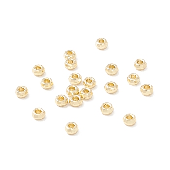 Brass Beads, Long-Lasting Plated, Rondelle, Light Gold, 2.5x1.5mm, Hole: 1mm