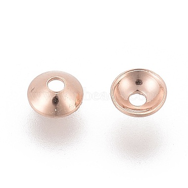 Rose Gold 201 Stainless Steel Bead Caps