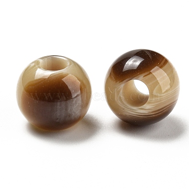 Opaque Resin Two Tone European Beads(RESI-D070-03)-2
