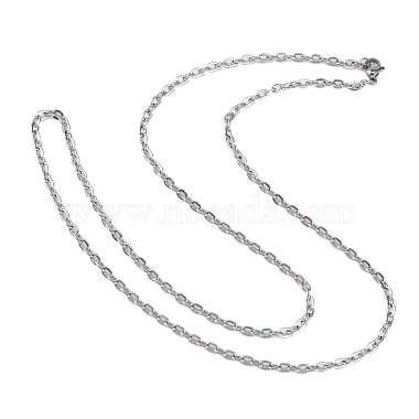 Классический простой 304 из нержавеющей стали мужские женские цепочки ожерелья(STAS-P045-03P)-3