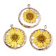 Transparent Clear Epoxy Resin & Dried Flower Pendants(X-RESI-S383-076A-A02)-1