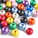 100pcs 10 couleurs de perles en bois naturel peintes(WOOD-YW0001-08)-2