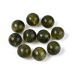Round Acrylic Imitation Gemstone Beads, Dark Olive Green, 15~16mm, Hole: 1.8mm(X-OACR-R029-16mm-02A)