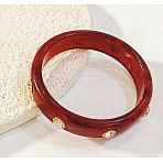 Fashionable Acrylic Rhinestone Bangles for Women, Ring, Dark Red, 3.15 inch(8cm), Inner Diameter: 2.56 inch(6.5cm)(FS-WGD146D-02)