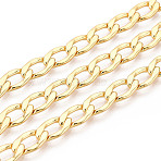 Brass Curb Chains, Soldered, with Spool, Golden, 10.5x6x1mm, about 32.81 Feet(10m)/Roll(CHC-T018-33G)