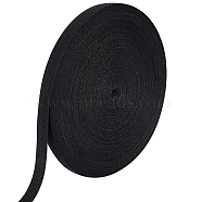 Cotton Ribbon, Herringbone Ribbon, Clothing Accessories, Black, 5/8 inch(15mm), about 49.21 Yards(45m)/Roll(OCOR-WH0047-39A)