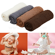4Pcs 4 Colors Polyester Elastic Baby Wrap Cloth Blanket Swaddle Fabrics, for Boys Girls Photography Shoot, Mixed Color, 40x150x0.08cm, 1pc/color(DIY-FH0006-55)