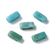 Opaque Acrylic Slide Charms, Rectangle, Dark Turquoise, 2.3x5.2x2mm, Hole: 0.8mm(OACR-Z010-02M)