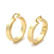 Rack Plating Brass Flat Hoop Earrings for Women, Lead Free & Cadmium Free, Real 18K Gold Plated, 44.5x40x8.5mm, Pin: 1~2x0.7mm(EJEW-F302-03G)