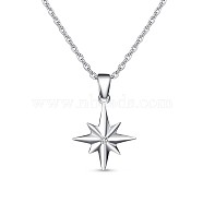 TINYSAND Starburst 925 Sterling Silver Cubic Zirconia Pendant Necklaces, Silver, 17.3 inch(TS-N345-S)