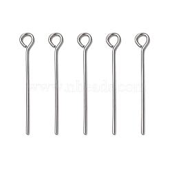 304 Stainless Steel Eye Pin, Stainless Steel Color, 25mm, Hole: 2mm, Pin: 0.7mm(STAS-R045-25mm)