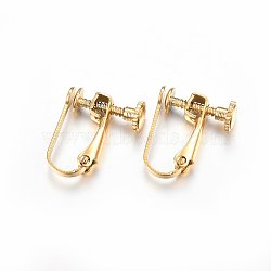 Ion Plating(IP) 304 Stainless Steel Clip-on Earring Findings, Golden, 15x12.5x5mm(X-STAS-H467-04G)