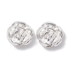 Alloy Spacer Beads, Long-Lasting Plated, Flower, Silver, 10x4mm, Hole: 1.6mm(FIND-B029-38S)