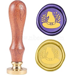 Wax Seal Stamp Set, Sealing Wax Stamp Solid Brass Head,  Wood Handle Retro Brass Stamp Kit Removable, for Envelopes Invitations, Gift Card, Hat, 83x22mm(AJEW-WH0208-302)