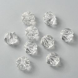 Transparent Acrylic Beads, Melon Shaped, Clear, 15mm, Hole: 2mm(X-PL739)