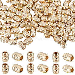 100Pcs Brass Beads, Long-Lasting Plated, Barrel, Real 24K Gold Plated, 4x3mm, Hole: 1.2mm(KK-BBC0009-33)