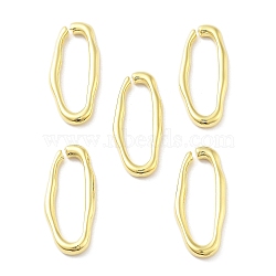 Alloy Quick Link Connectors, Textured Oval, Real 18K Gold Plated, 26x11.5x2.5mm, Inner Diameter: 7x21.5mm(FIND-G085-10G)