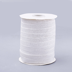 Glitter Sparkle Ribbon, Polyester & Nylon Ribbon, White, 3/8 inch(9.5~10mm), about 50yards/roll(45.72m/roll)(SRIB-T002-01B-07)