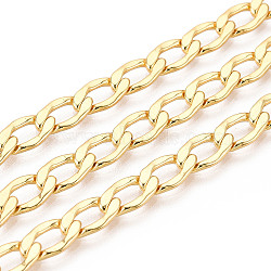 Brass Curb Chains, Soldered, with Spool, Golden, 10.5x6x1mm, about 32.81 Feet(10m)/Roll(CHC-T018-33G)