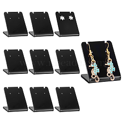 Elite 10Pcs Organic Glass Earring Displays, Rectangle, Black, 3.5x0.2x4.3cm, 10pcs/set(EDIS-PH0001-11B)