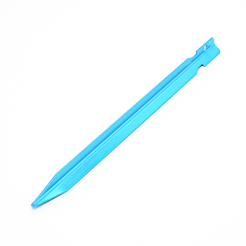 Aluminum Alloy Tent Stakes, Heavy Duty Ground Pegs, Lightweight Outdoor Tent Camping Spikes, Cyan, 180x11x13mm, Hole: 4mm