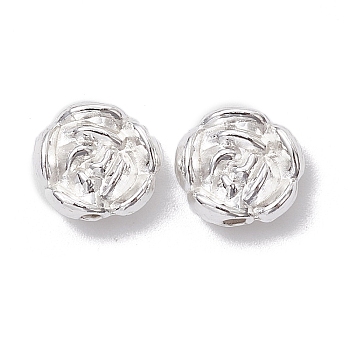 Alloy Spacer Beads, Long-Lasting Plated, Flower, Silver, 10x4mm, Hole: 1.6mm