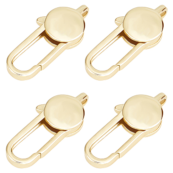 8Pcs Brass Lobster Claw Clasps, Oval, Real 18K Gold Plated, 25x10x4mm, Hole: 3x2mm