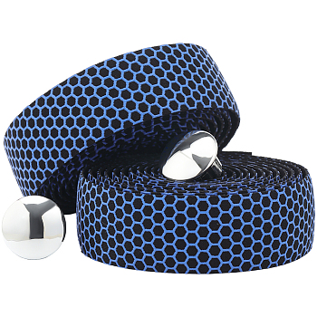 PU Leather Bicycle Handlebar Tape, Bike Handle Wrap, Blue, 2000x30x2.5mm