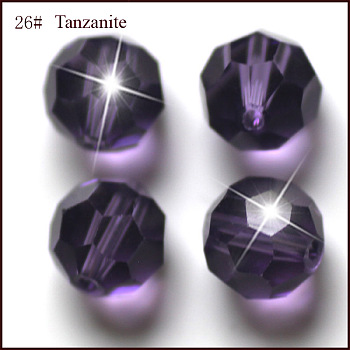Imitation Austrian Crystal Beads, Grade AAA, Faceted(32 Facets), Round, Indigo, 6mm, Hole: 0.7~0.9mm
