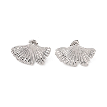 Non-Tarnish Leaf 304 Stainless Steel Stud Earrings for Women, Leaf, Leaf, 17x29mm