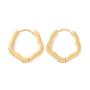 Ion Plating(IP) 304 Stainless Steel Polygon Hoop Earrings for Women, Golden, 18.5x18x3mm, Pin: 1mm