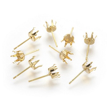 304 Stainless Steel Stud Earring Findings, Golden, 15x6x4.5mm, Inner Diameter: 5mm