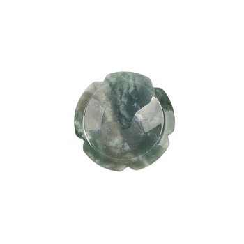 Flower Natural Moss Agate Worry Stones, Crystal Healing Stone for Reiki Balancing Meditation, 38x7mm