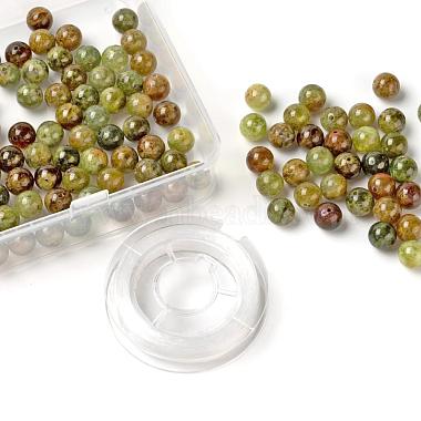 100pcs 8mm perles rondes de grenat vert naturel(DIY-LS0002-63)-2