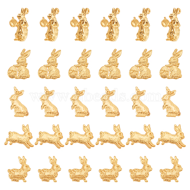 Golden Rabbit Alloy Cabochons