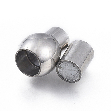 304 Stainless Steel Magnetic Clasps with Glue-in Ends(STAS-D242-08P-C)-2