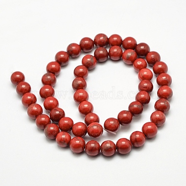 8mm Red Round Howlite Beads