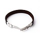 304 bracelets cuir cordon en acier inoxydable(BJEW-N269-29A)-3