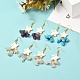 Star with Cluster Chip Beads Long Dangle Earrings(EJEW-JE04686)-3