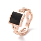 Black Acrylic Square Finger Ring(RJEW-D120-08RG)-1