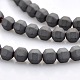 Frosted Electroplate Non-magnetic Synthetic Hematite Faceted Round Beads Strands(G-P061-36)-1