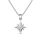 TINYSAND Starburst 925 Sterling Silver Cubic Zirconia Pendant Necklaces(TS-N345-S)-1