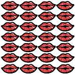40Pcs Lip Appliques, Computerized Embroidery Cloth Iron on/Sew on Patches, Costume Accessories, Red, 38x67x1.5mm(PATC-CY0001-22)