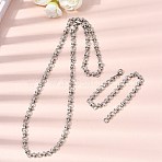 304 Stainless Steel Link Chain Bracelet & Necklace Jewelry Sets, with Lobster Claw Clasps, Stainless Steel Color, 615mm(SJEW-L199-12P)