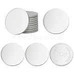 10Pcs 304 Stainless Steel Stamping Blank Tag Cabochons, Mirror Polished Finish, Flat Round, Stainless Steel Color, 40x3mm(STAS-PH0006-88P)