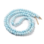 Handmade Nepalese Lampwork Beads, Round, Light Cyan, 7x6.5mm, Hole: 1.5mm, about 103pcs/strand, 25.71''(65.3cm)(LAMP-Z008-03E)